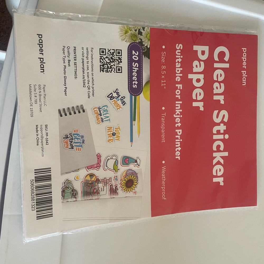Paper Plan Clear Sticker Paper